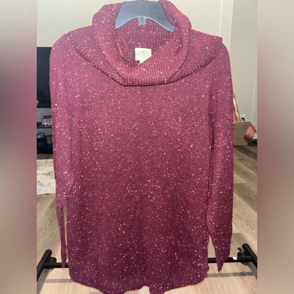 Never worn St. John’s Bay Sweater/sweater dress with a cowl neck line